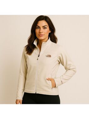 ECRU THE North Face zip up jacket off white mid season coat XS soft liner active